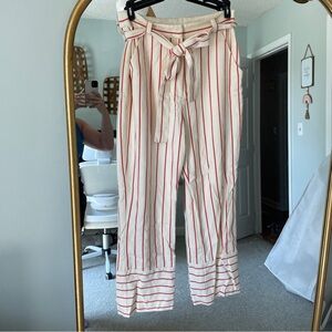 Lovers and Friends Striped Pants in Rust Coral